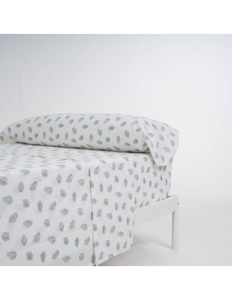 Juego de sábanas algodón Jazmin verde tiffany