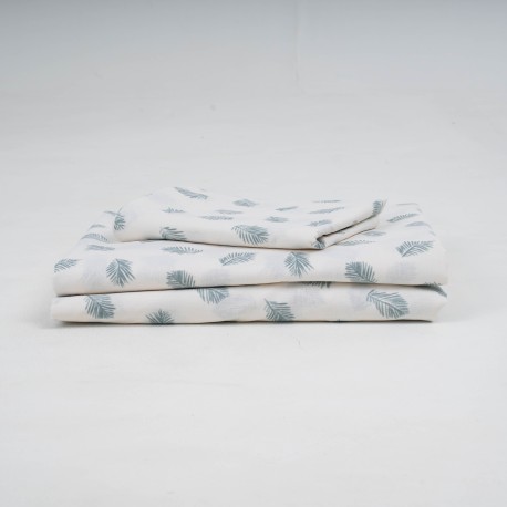 Juego de sábanas algodón Jazmin verde tiffany