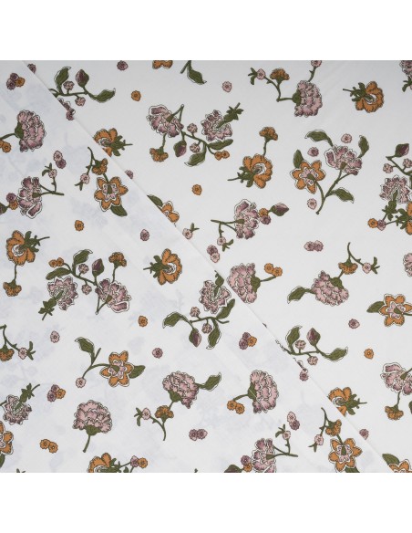 Juego de sábanas algodón Meghan verde seco - rosa keike