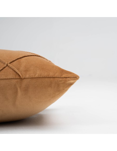 Cojín rectangular terciopelo algodón Rombo liso - funda + relleno