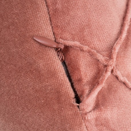 Cojín rectangular terciopelo algodón Rombo liso - funda + relleno