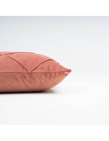 Cojín rectangular terciopelo algodón Rombo liso - funda + relleno