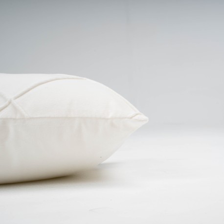 Cojín rectangular terciopelo algodón Rombo liso - funda + relleno