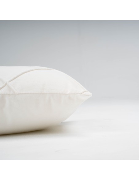 Cojín rectangular terciopelo algodón Rombo liso - funda + relleno