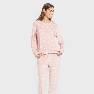 Pijama terciopelo super soft mujer Seasonal rosa palo 2