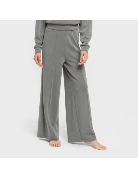 Pantalón largo pinzas fluido mujer