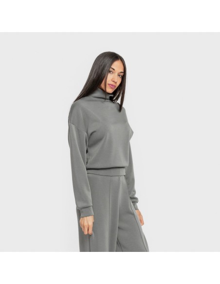 Sudadera cuello subido estilo modal mujer