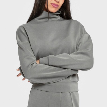 Sudadera cuello subido estilo modal mujer
