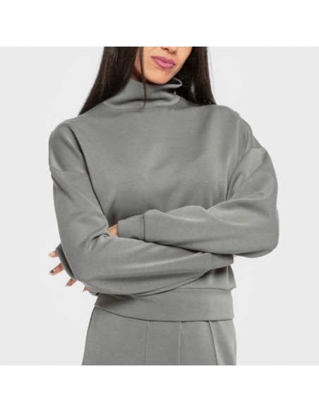 Sudadera cuello subido estilo modal mujer