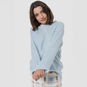 Pijama coral Cuadro Noric celeste