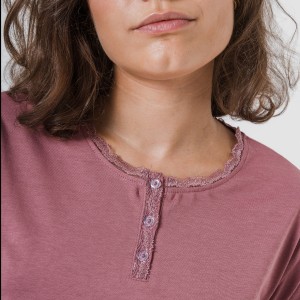 Pijama largo algodón Raya Elvis malva rosa 2