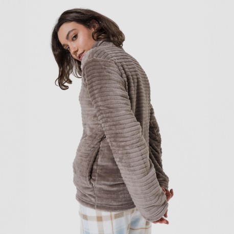 Sudadera terciopelo Raya lisa