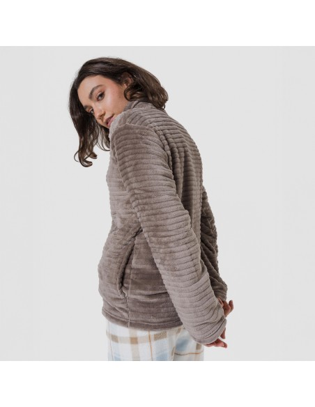 Sudadera terciopelo Raya lisa