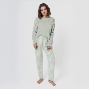Pijama terciopelo super soft mujer Raya Astria verde tiffany