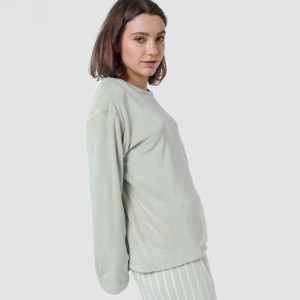 Pijama terciopelo super soft mujer Raya Astria verde tiffany 2