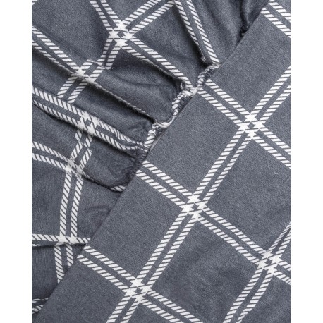 Juego de sábanas franela Cuadro Nitari gris claro