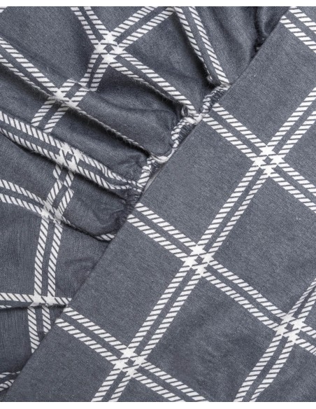 Juego de sábanas franela Cuadro Nitari gris claro