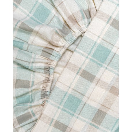 Juego de sábanas franela Cuadro Noric verde