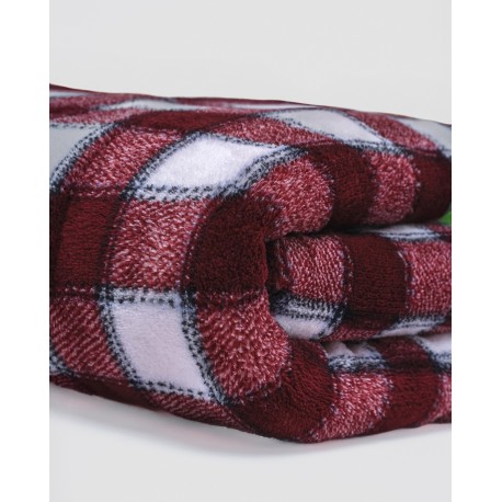 Manta coral Cuadro Gustavo burdeos