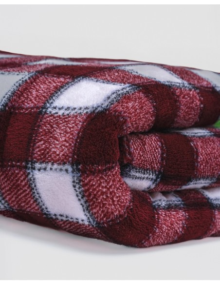 Manta coral Cuadro Gustavo burdeos