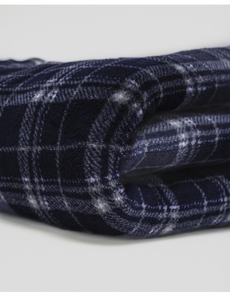 Manta coral Cuadro Brais azul marino