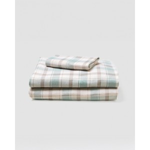 Juego de sábanas franela Cuadro Noric verde