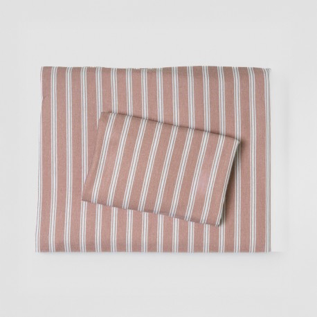Juego de sábanas franela Raya Marsella rosa keike