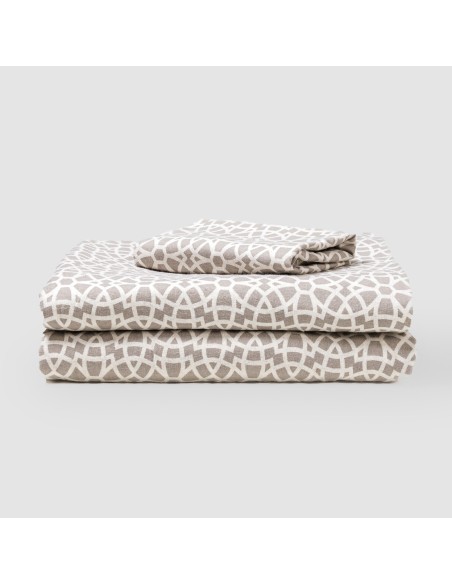 Juego de sábanas franela Galisteo gris claro