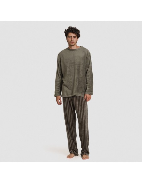 Pijama coral hombre Raya Vinicius verde cacería