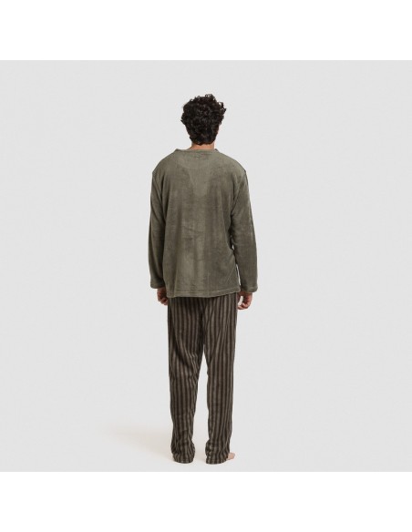 Pijama coral hombre Raya Vinicius verde cacería