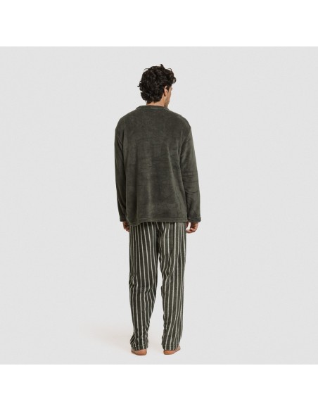 Pijama coral hombre Raya Albert verde cacería