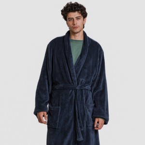 Bata coral hombre lisa