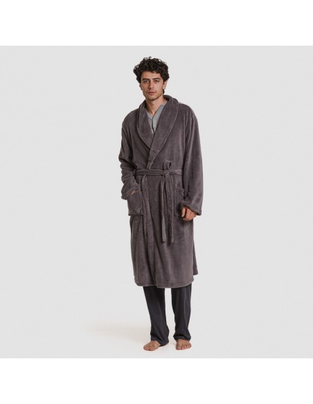 Bata coral hombre lisa