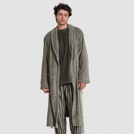 Bata coral hombre lisa