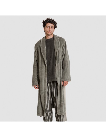 Bata coral hombre lisa