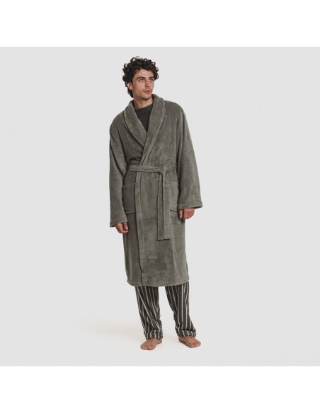 Bata coral hombre lisa