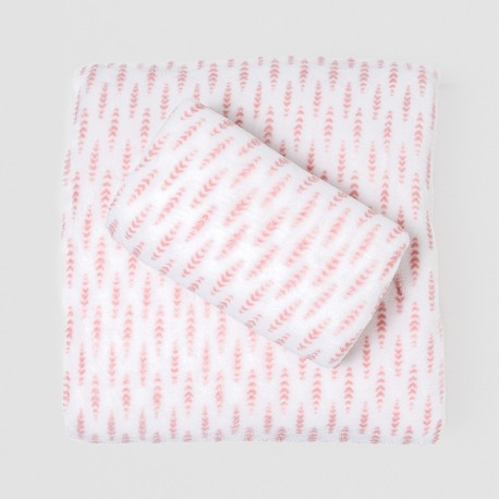 Juego de sábanas coralina Espiga rosa