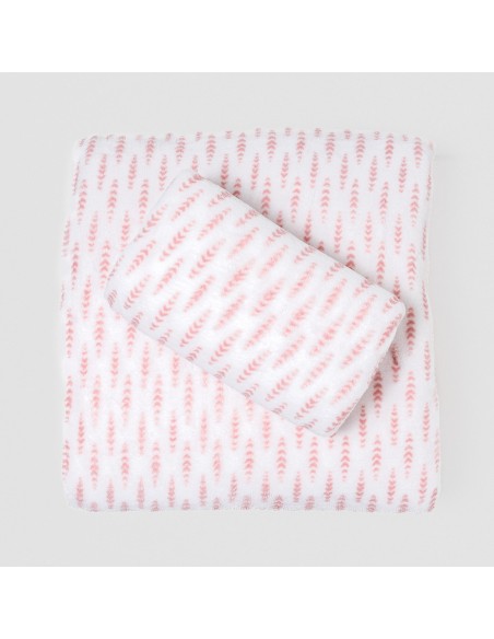 Juego de sábanas coralina Espiga rosa
