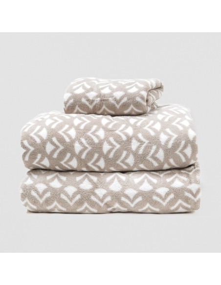 Juego de sábanas coralina Etea gris claro