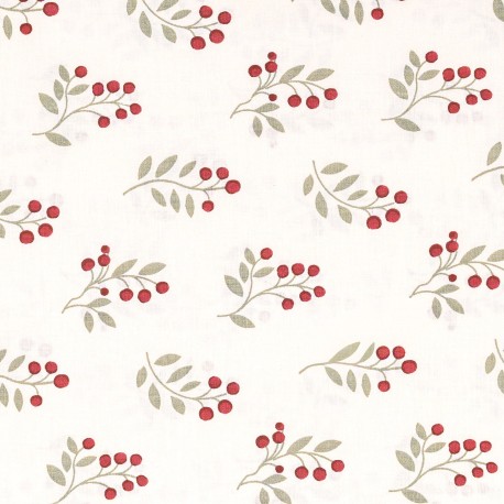 Juego de sábanas algodón Acebo verde seco - burdeos