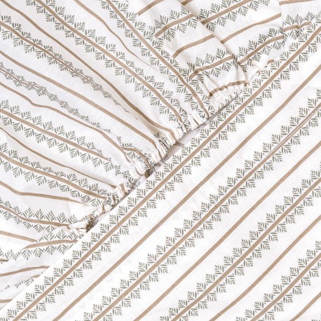 Juego de sábanas algodón Alrubia verde seco