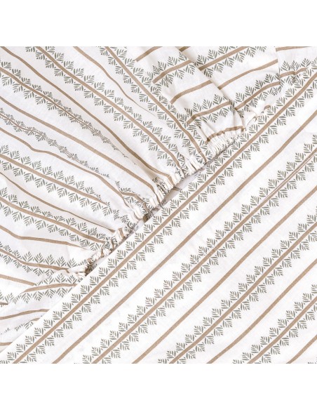 Juego de sábanas algodón Alrubia verde seco