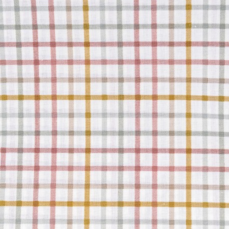 Juego de sábanas algodón Cuadro Danke verde seco - caldera