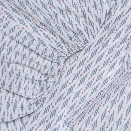 Juego de sábanas algodón Noruega azul verdoso