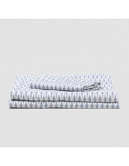 Juego de sábanas algodón Noruega azul verdoso