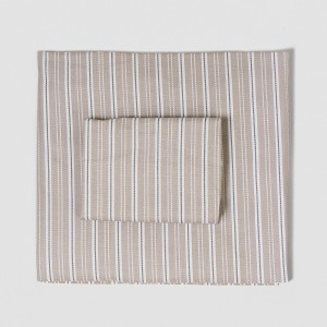 Juego de sábanas algodón Raya Sego verde keike