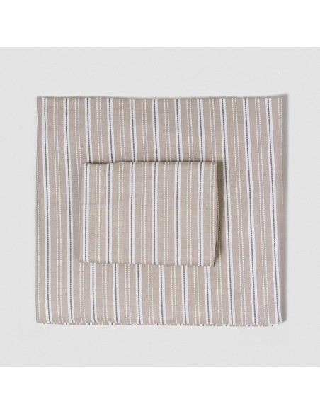 Juego de sábanas algodón Raya Sego verde keike