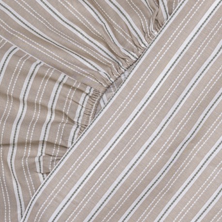 Juego de sábanas algodón Raya Sego verde keike