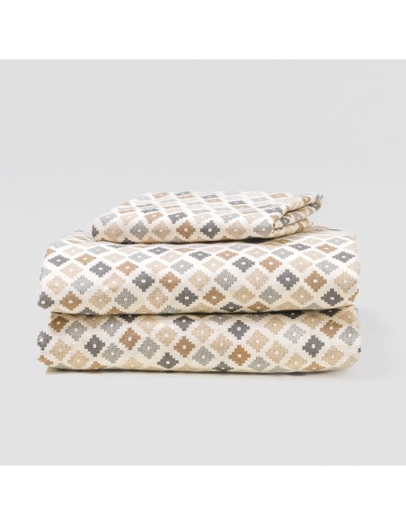 Juego de sábanas franela Ayana celeste