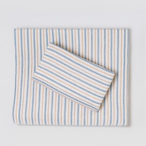 Juego de sábanas franela Raya Benet arena - índigo